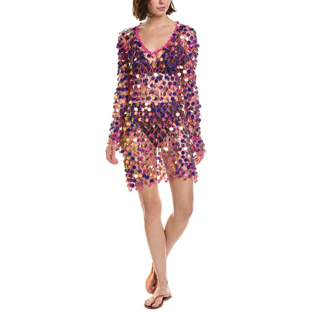 Milly Womens  Sequin Crochet Mini Dress